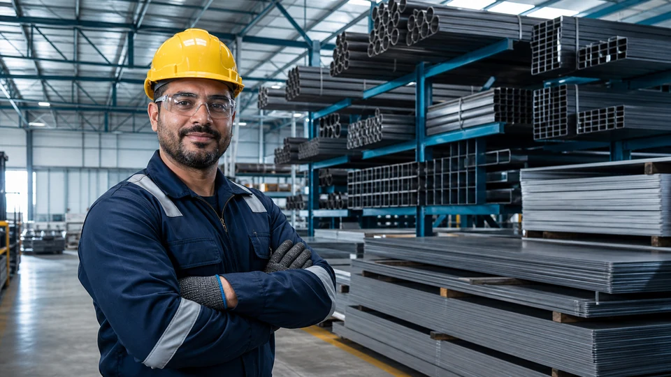 Profissional em centro de distribuição de aço carbono e inox